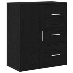 Berkfield Home Sideboard with Drawer with Shelf Black oak 60 x 31 x 70 cm Engineered wood - thumbnail 2