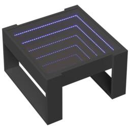 Berkfield Home Decorative Coffee Table with Infinity LED Black 50x53x30 cm - Size: 50 x 53 x 30 cm - thumbnail 1