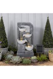 Living and Home Solar-Operated Fountain for Outdoor Gardening Décor in Grey - thumbnail 2