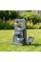 Living and Home Solar-Operated Fountain for Outdoor Gardening Décor in Grey - thumbnail 1