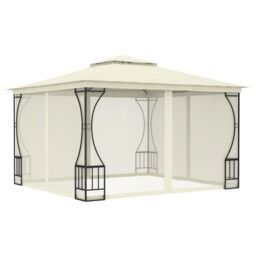 Berkfield Home Gazebo with Nets 300x300x265 cm Cream in Beige - Size: 300 x 300 x 265 cm - thumbnail 1