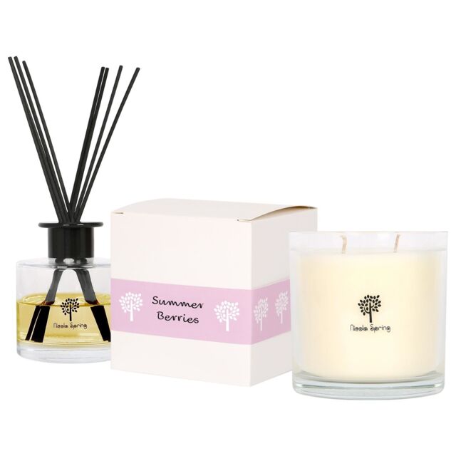 Nicola Spring 400g Soy Wax Scented Candle & Reed Diffuser Set - Summer Berries in Clear - image 1
