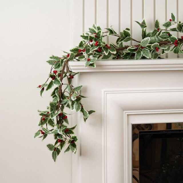 Scottish Everlastings Ltd 180cm Faux Holly Garland in Green - image 1