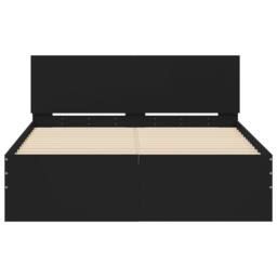 Berkfield Home Bed Frame without Mattress Black 120x190 cm Small Double - thumbnail 5