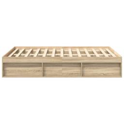 Berkfield Home Bed Frame Sonoma Oak 140x200 cm in Brown - thumbnail 6