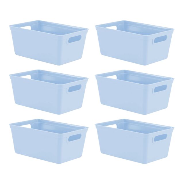 simpa 4L Plastic Studio Organiser Trays with Handles - Set of 6 in Pale Blue - image 1