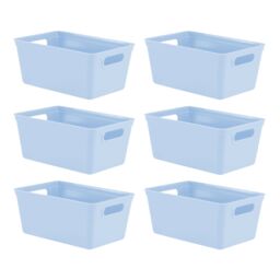 simpa 4L Plastic Studio Organiser Trays with Handles - Set of 6 in Pale Blue - thumbnail 1