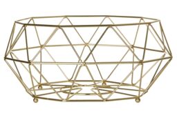 Orsina Gold Finish Fruit Basket, Stylish Wire Bowl For Displaying & Storing Fresh Fruit, Durable Metal - thumbnail 1