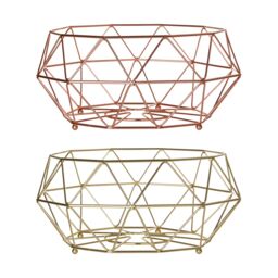 Orsina Gold Finish Fruit Basket, Stylish Wire Bowl For Displaying & Storing Fresh Fruit, Durable Metal - thumbnail 2