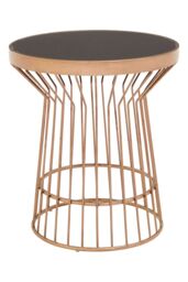 Orsina Elegant Design Copper Finish Round Side Table, Durable Side Table For Livingroom, Versatile Lounge Table in Gold - thumbnail 1