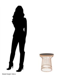 Orsina Elegant Design Copper Finish Round Side Table, Durable Side Table For Livingroom, Versatile Lounge Table in Gold - thumbnail 5