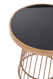 Orsina Elegant Design Copper Finish Round Side Table, Durable Side Table For Livingroom, Versatile Lounge Table in Gold - thumbnail 2