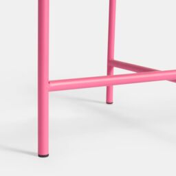 OHS Scallop Edge Coffee Table Decorative Side Table with Metal Frame in Bright Pink - thumbnail 5
