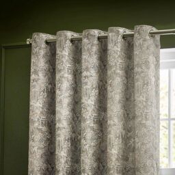 Wylder Tropics Bengal Chenille Eyelet Curtains in Beige - Size: 229 cm width x 229 cm drop - thumbnail 2