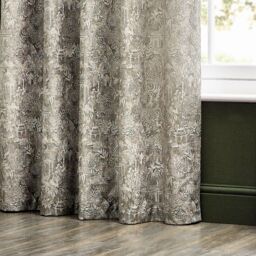 Wylder Tropics Bengal Chenille Eyelet Curtains in Beige - Size: 229 cm width x 229 cm drop - thumbnail 3