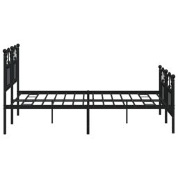 Berkfield Home Metal Bed Frame with Headboard & Footboard Black 135x190 cm Double - thumbnail 6