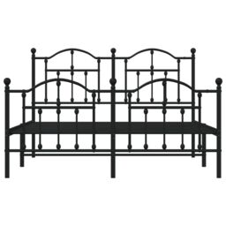 Berkfield Home Metal Bed Frame with Headboard & Footboard Black 135x190 cm Double - thumbnail 5