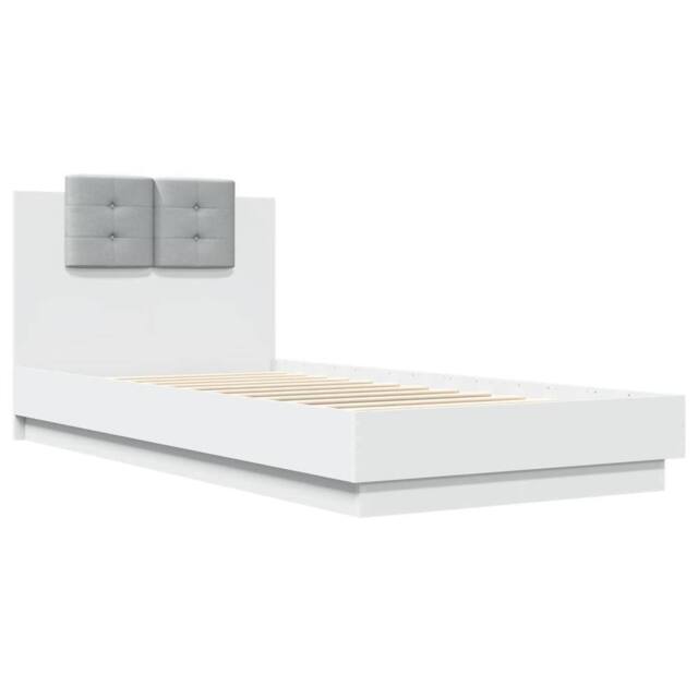 Berkfield Home Durable Bed Frame with LED without Mattress White 90x200 cm - image 1