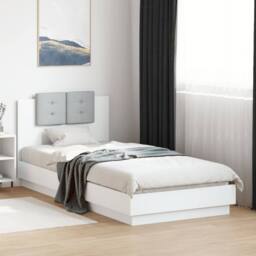 Berkfield Home Durable Bed Frame with LED without Mattress White 90x200 cm - thumbnail 2