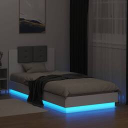 Berkfield Home Durable Bed Frame with LED without Mattress White 90x200 cm - thumbnail 4