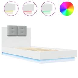 Berkfield Home Durable Bed Frame with LED without Mattress White 90x200 cm - thumbnail 3