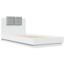 Berkfield Home Durable Bed Frame with LED without Mattress White 90x200 cm - thumbnail 1