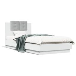 Berkfield Home Durable Bed Frame with LED without Mattress White 90x200 cm - thumbnail 5