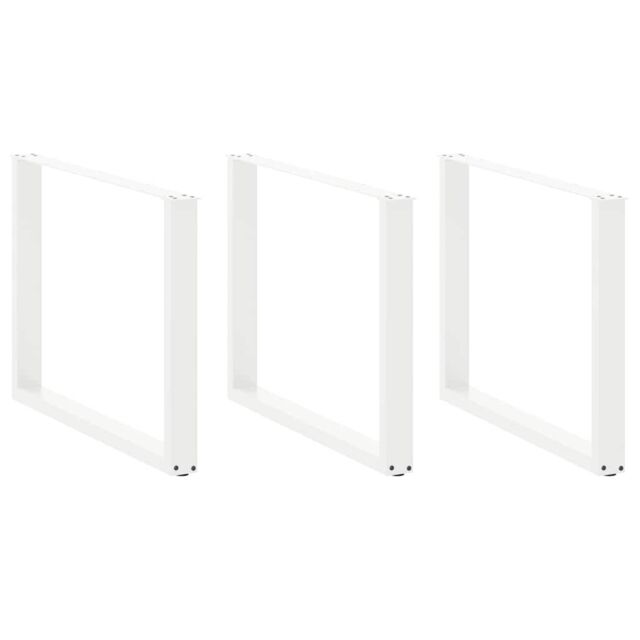 Berkfield Home Coffee Table Legs U-Shaped 2 pcs White 100x(72-73) cm Steel - image 1
