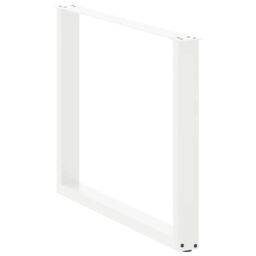Berkfield Home Coffee Table Legs U-Shaped 2 pcs White 100x(72-73) cm Steel - thumbnail 4