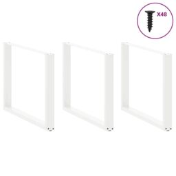 Berkfield Home Coffee Table Legs U-Shaped 2 pcs White 100x(72-73) cm Steel - thumbnail 3
