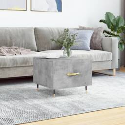 Berkfield Home Coffee Table Concrete Grey 50x50x40 cm Engineered Wood - Size: 50 x 50 x 40 cm - thumbnail 2