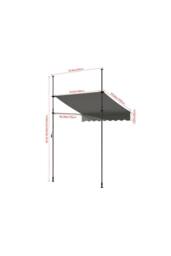 Living and Home Outdoor Manual Retractable Patio Awning with Hand Crank in Dark Grey - Size: Large - thumbnail 4