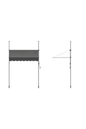 Living and Home Outdoor Manual Retractable Patio Awning with Hand Crank in Dark Grey - Size: Large - thumbnail 8