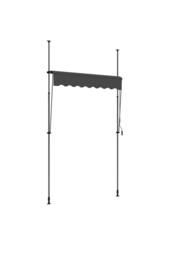 Living and Home Outdoor Manual Retractable Patio Awning with Hand Crank in Dark Grey - Size: Large - thumbnail 7