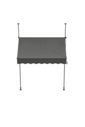 Living and Home Outdoor Manual Retractable Patio Awning with Hand Crank in Dark Grey - Size: Large - thumbnail 5