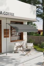 Living and Home Outdoor Manual Retractable Patio Awning with Hand Crank in Dark Grey - Size: Large - thumbnail 3