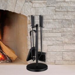 Marco Paul 5pc Fireside Accessory Set with Stand in Black - thumbnail 1