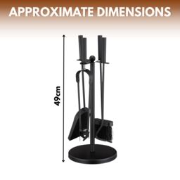 Marco Paul 5pc Fireside Accessory Set with Stand in Black - thumbnail 2