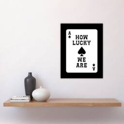 "Artery8 How Lucky We Are Ace Of Spades Card Design Wall Art Print in White - Size: W12"" x H16""" - thumbnail 4