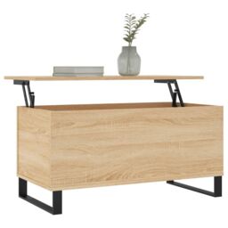 Berkfield Home Coffee Table Sonoma Oak 90x44.5x45 cm Engineered Wood in Brown - thumbnail 3