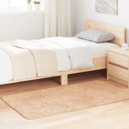 Berkfield Home Shaggy Rug High Pile NAVARRA Beige 80x150 cm Polyester - Size: Medium - thumbnail 1