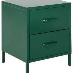 Wyld and Coco Green Steel Nightstand - 2 Drawer Bedside Table - thumbnail 2