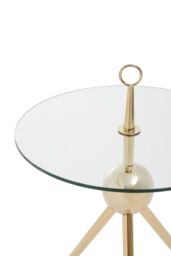 Orsina Clear Glass Gold Frame Side Table, Stylish Design End Table with Tripod Metal Legs, Rose Gold Corner Table - thumbnail 2