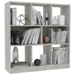 Berkfield Home Book Cabinet Concrete Grey 97.5x29.5x100 cm Engineered Wood - thumbnail 3