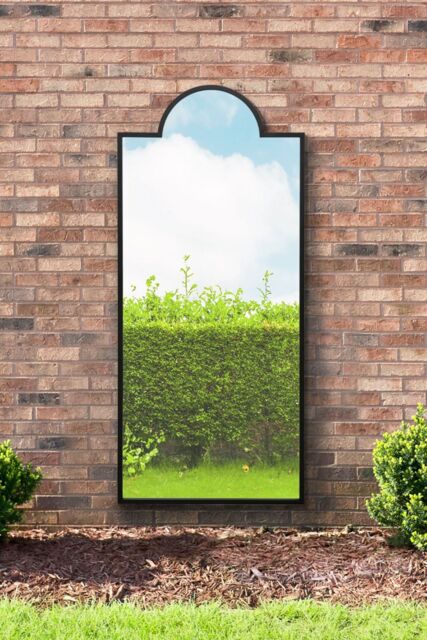 "MirrorOutlet Black Contemporary Wall & Leaner Garden Mirror 67""x 29"" 170x75cm - Size: 1 Pack" - image 1