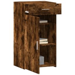 Berkfield Home Sideboard Smoked Oak 50x42.5x93 cm Engineered Wood in Brown - thumbnail 3