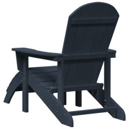 Berkfield Home Adirondack Chairs with Footrests 2 pcs Navy Blue HDPE - thumbnail 7