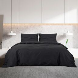 Berkfield Home Duvet Cover Set Black 220x240 cm Light-weight Microfiber - thumbnail 3