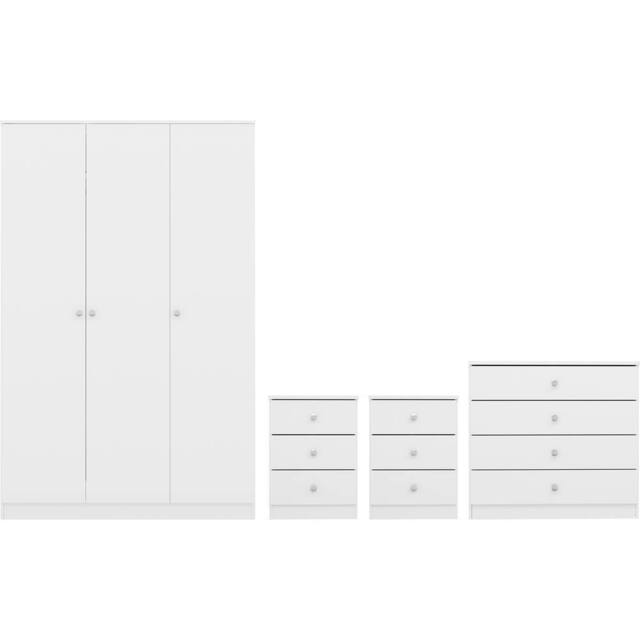 Seconique Denver 3 Door Wardrobe Bedroom Set in White - image 1