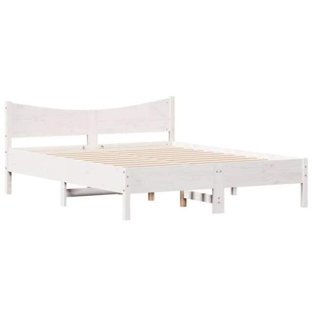 Berkfield Home Beautiful Bed Frame without Mattress White 150x200 cm King Size S - image 1